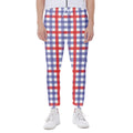 Blue Red And White Check Pattern Print Joggers