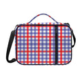 Blue Red And White Check Pattern Print Shoulder Strap Bible Bag