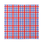 Blue Red And White Check Pattern Print Silk Bandana