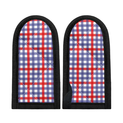 Blue Red And White Check Pattern Print Skillet Handle Cover