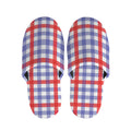 Blue Red And White Check Pattern Print Slippers
