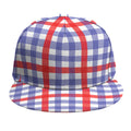 Blue Red And White Check Pattern Print Snapback Cap
