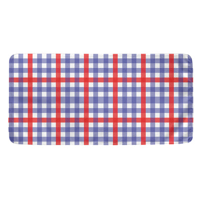 Blue Red And White Check Pattern Print Towel
