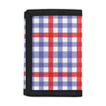 Blue Red And White Check Pattern Print Trifold Wallet
