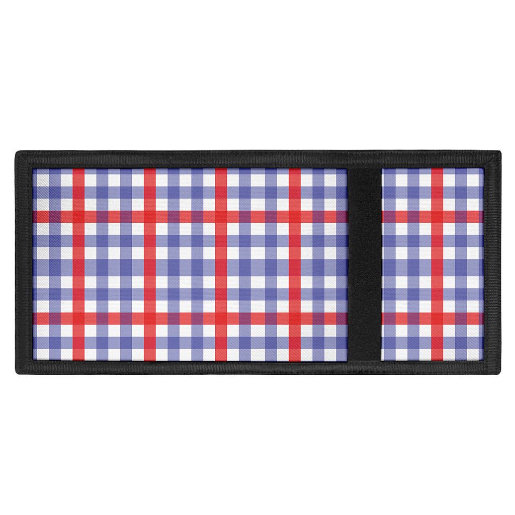 Blue Red And White Check Pattern Print Trifold Wallet
