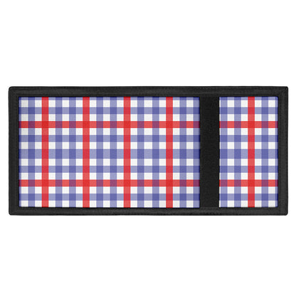Blue Red And White Check Pattern Print Trifold Wallet