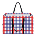 Blue Red And White Check Pattern Print Utility Tote Bag