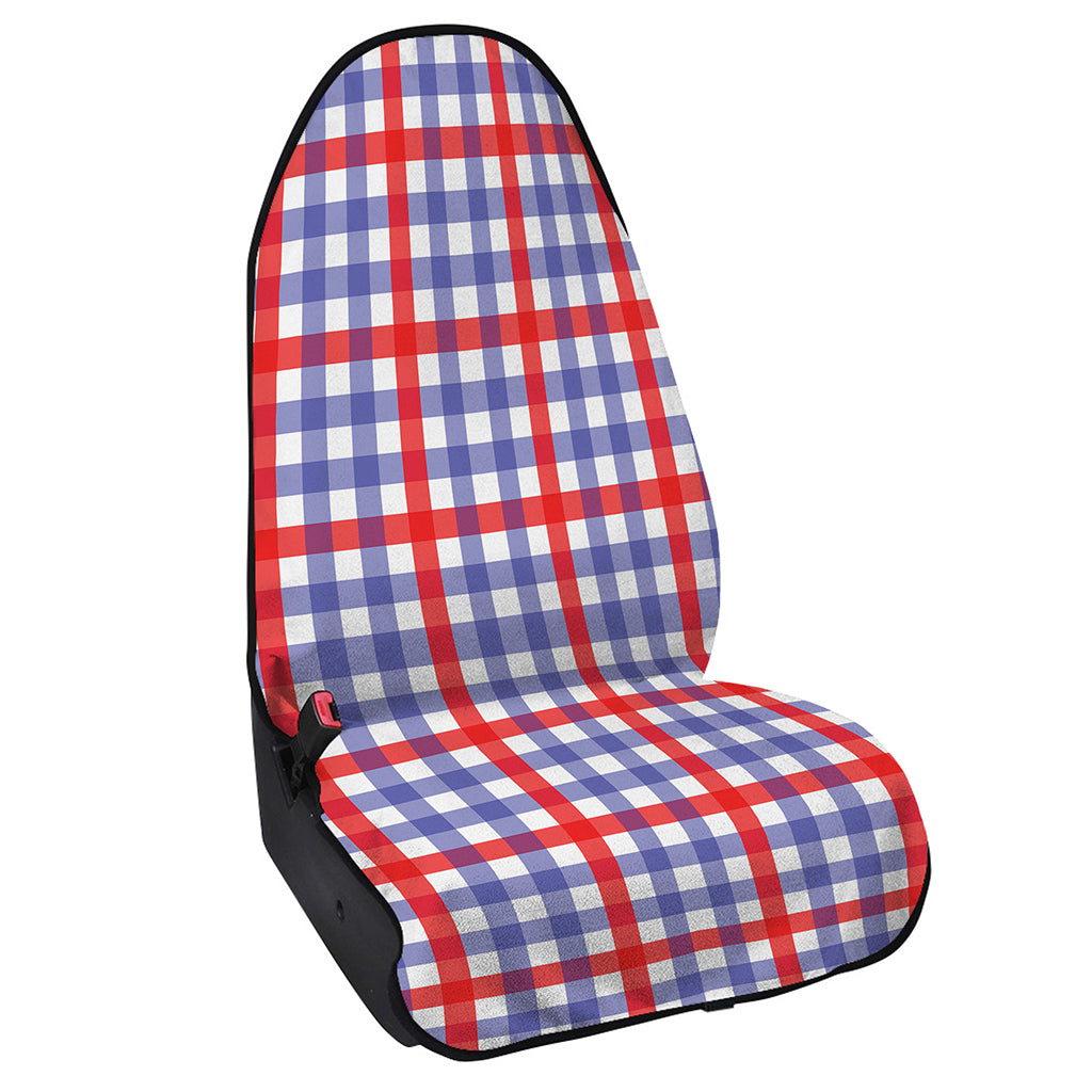 Blue Red And White Check Pattern Print Waterproof Car Seat Cover