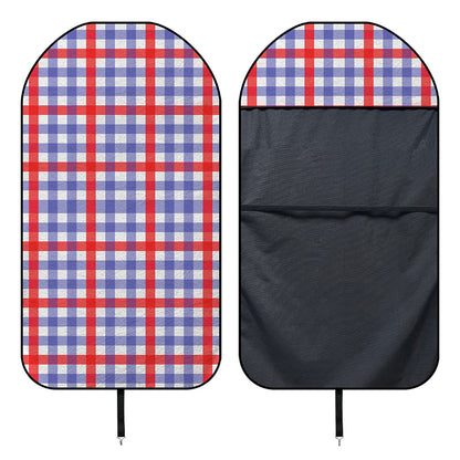 Blue Red And White Check Pattern Print Waterproof Car Seat Cover