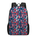 Blue Red And White Digital Camo Print 17 Inch Backpack