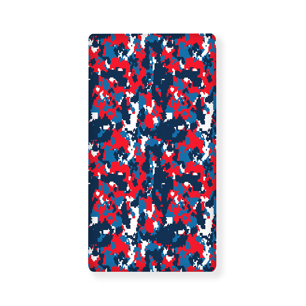 Blue Red And White Digital Camo Print Baby Crib Sheet