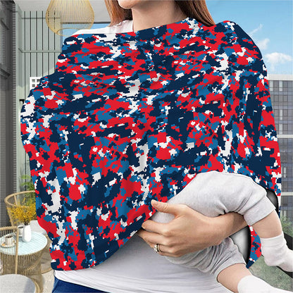 Blue Red And White Digital Camo Print Baby Seat Cover