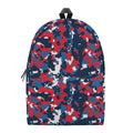 Blue Red And White Digital Camo Print School Backpack