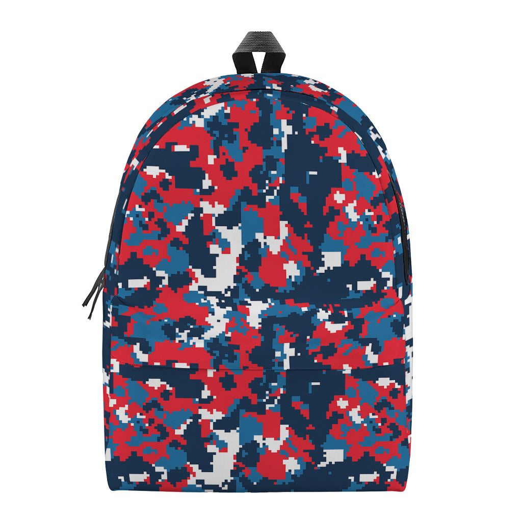 Blue Red And White Digital Camo Print Backpack