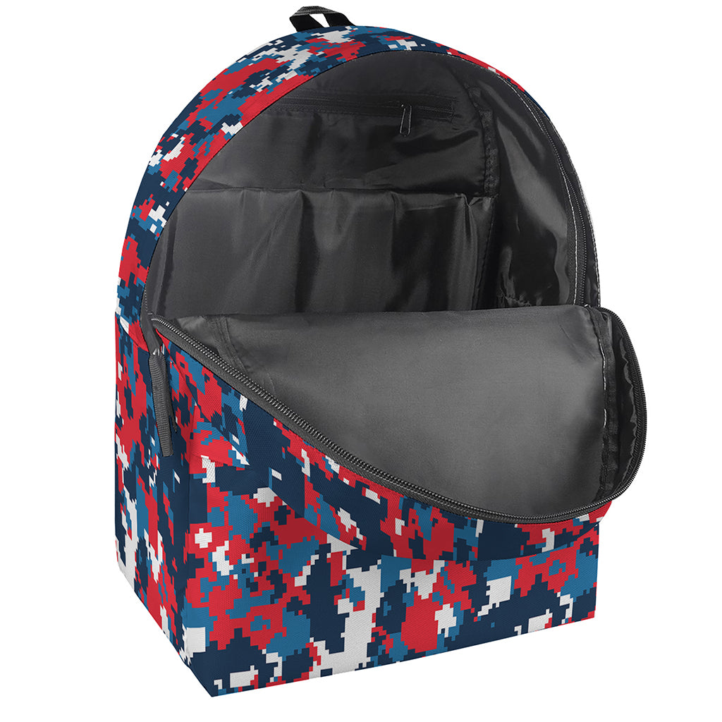 Blue Red And White Digital Camo Print Backpack