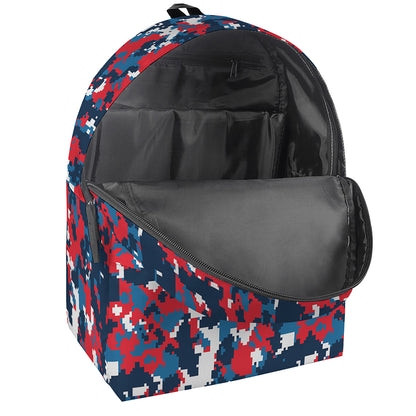 Blue Red And White Digital Camo Print Backpack