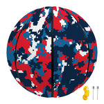 Blue Red And White Digital Camo Print Basketball
