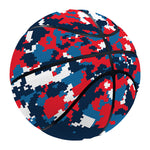 Blue Red And White Digital Camo Print Basketball