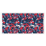 Blue Red And White Digital Camo Print Beach Towel