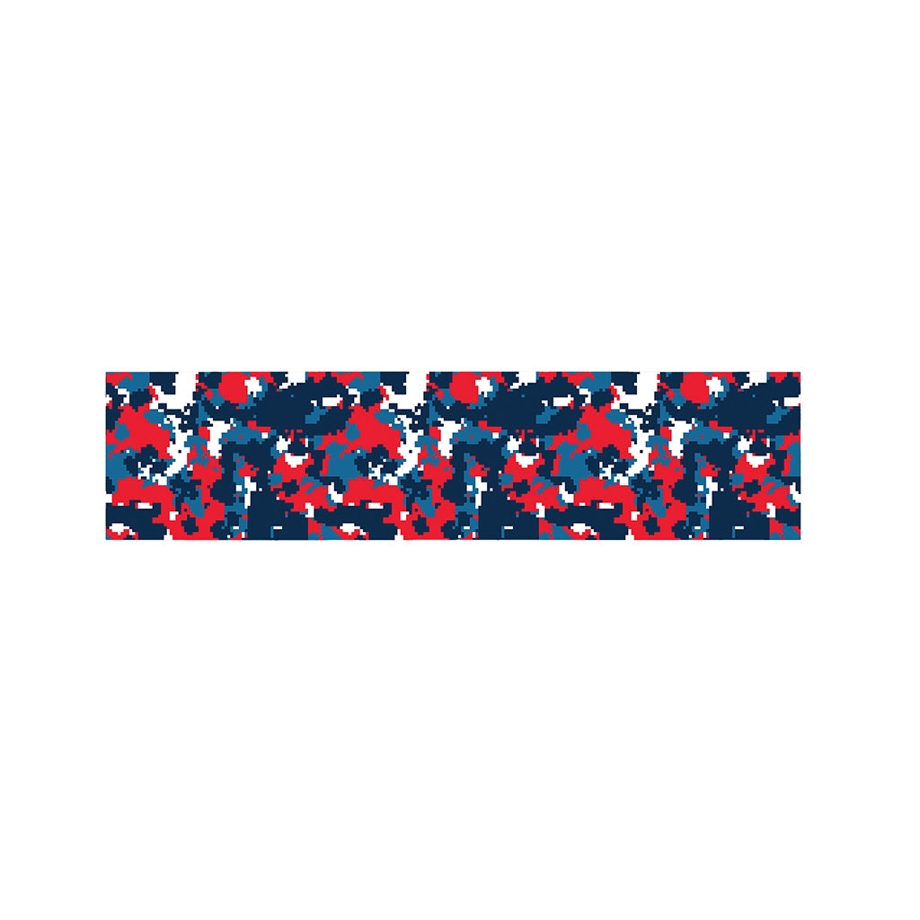 Blue Red And White Digital Camo Print Bed Runner