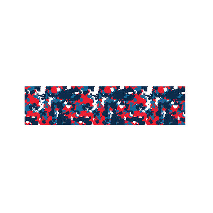 Blue Red And White Digital Camo Print Bed Runner