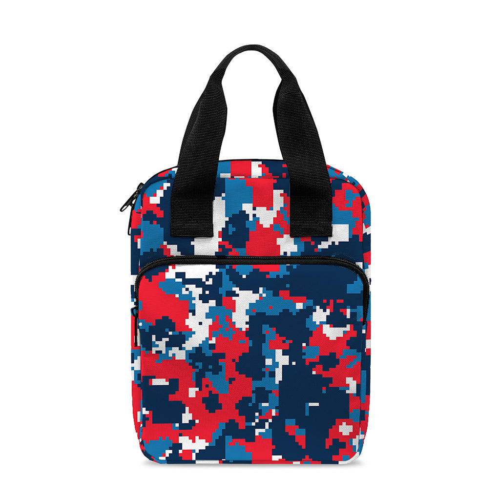 Blue Red And White Digital Camo Print Bible Tote Bag