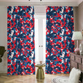 Blue Red And White Digital Camo Print Dimout Pencil Pleat Curtains