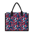 Blue Red And White Digital Camo Print Canvas Tote Bag