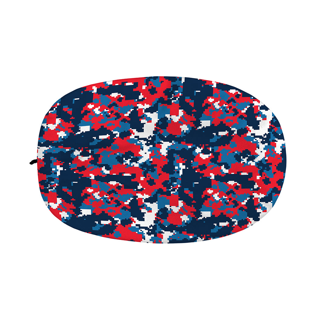 Blue Red And White Digital Camo Print Car Side Mirror Covers