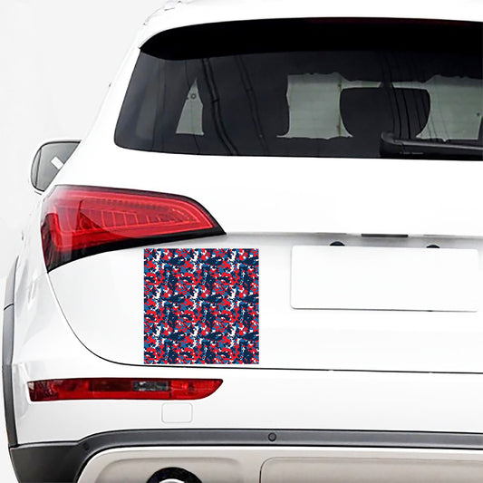 Blue Red And White Digital Camo Print Car Sticker