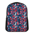 Blue Red And White Digital Camo Print Casual Backpack