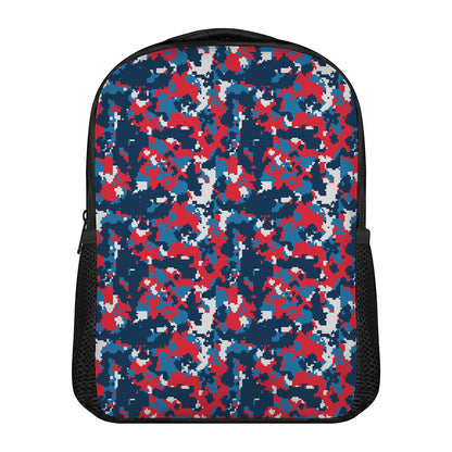 Blue Red And White Digital Camo Print Casual Backpack