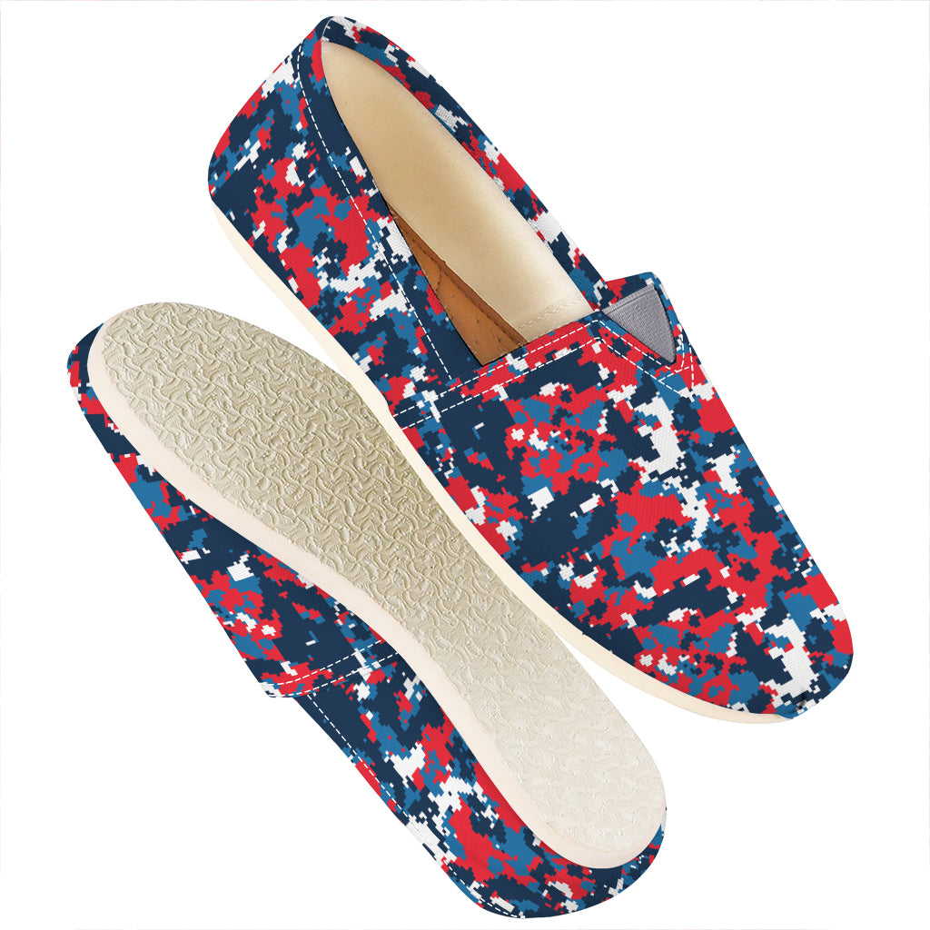 Blue Red And White Digital Camo Print Casual Shoes