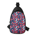 Blue Red And White Digital Camo Print Sling Bag