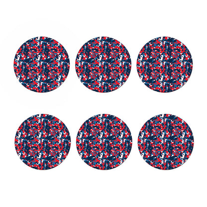 Blue Red And White Digital Camo Print Coaster Set