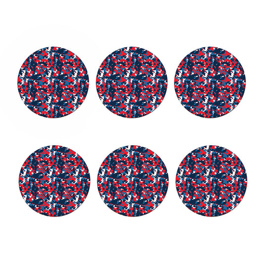 Blue Red And White Digital Camo Print Coaster Set
