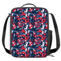 Blue Red And White Digital Camo Print Crossbody Lunch Bag