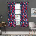Blue Red And White Digital Camo Print Grommet Curtain Panels