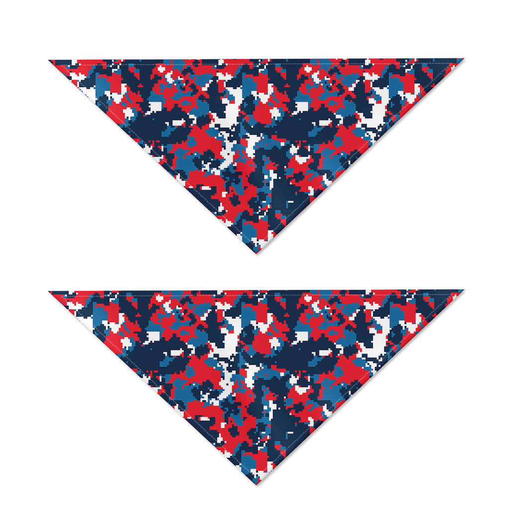 Blue Red And White Digital Camo Print Dog Bandana