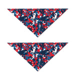 Blue Red And White Digital Camo Print Dog Bandana