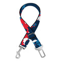 Blue Red And White Digital Camo Print Dog Seat Belt