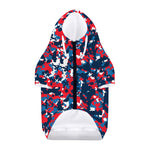 Blue Red And White Digital Camo Print Dog Zip Up Hoodie