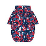 Blue Red And White Digital Camo Print Dog Zip Up Hoodie