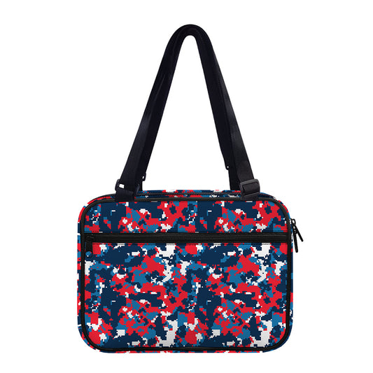 Blue Red And White Digital Camo Print Double Strap Bible Bag