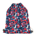 Blue Red And White Digital Camo Print Drawstring Bag