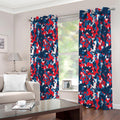 Blue Red And White Digital Camo Print Extra Wide Grommet Curtains