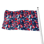 Blue Red And White Digital Camo Print Flag