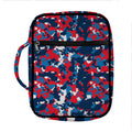 Blue Red And White Digital Camo Print Front Pocket Bible Bag