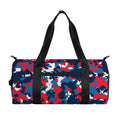 Blue Red And White Digital Camo Print Gym Bag