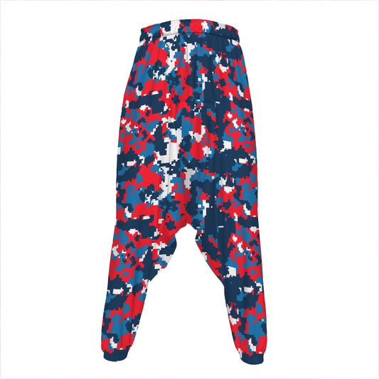 Blue Red And White Digital Camo Print Hammer Pants